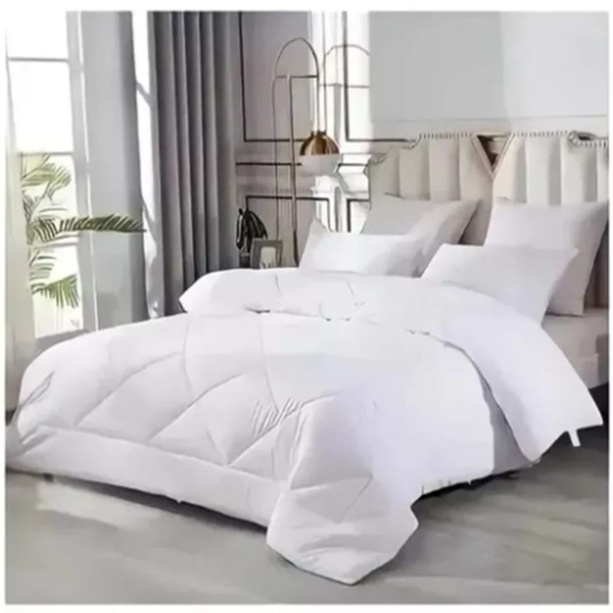 GENERICO - Edredon Plumon Nordico - Plumon de Seda 2 plazas Blanco.