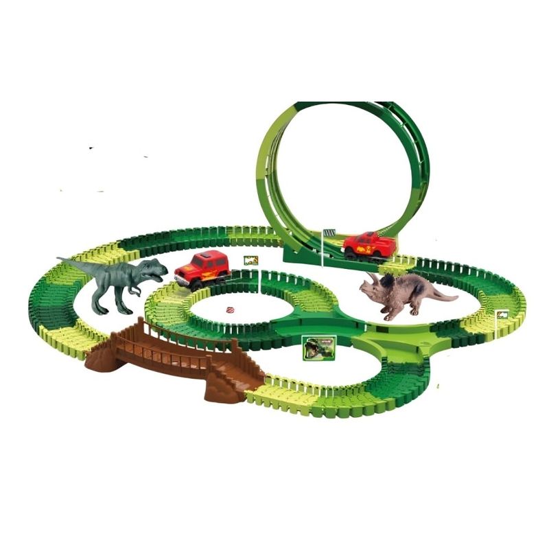 OEM - Pista armable  Dinosaurio con autito 195 pcs