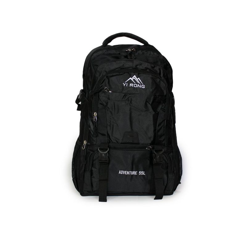 GENERICO - Mochila NegraTrekking Camping 55 Litros Impermeable