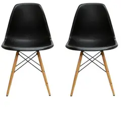 BEGONIA - Set De 2 Sillas Begônia Eames Paris Para Comedor negras