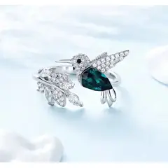 GENERICO - Anillo Colibrí ajustable en acero