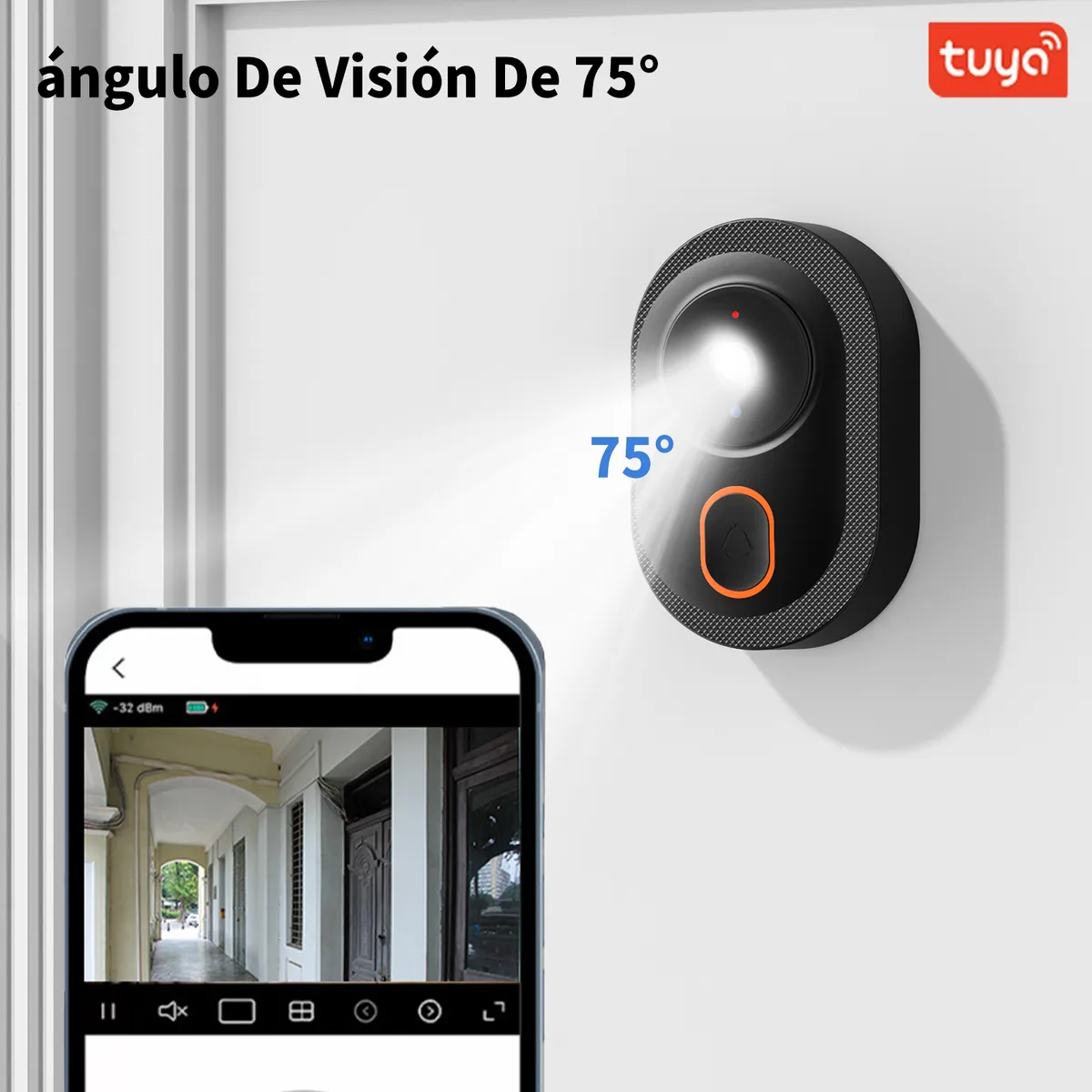 HALMAN - Timbre Inteligente WiFi HD Visión Nocturna Cámara Seguridad Hogar