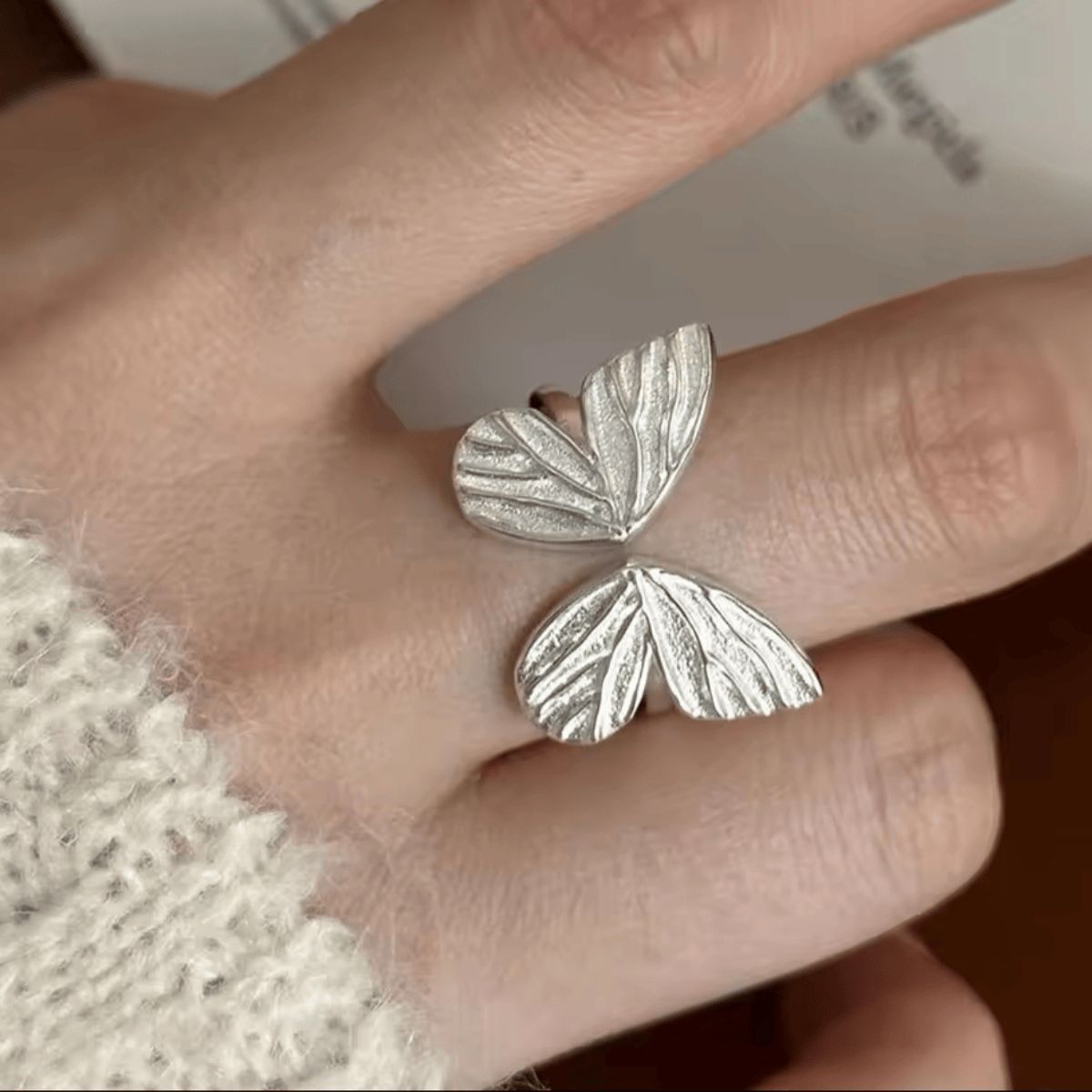 GENERICO - Anillo Ajustable Mariposa plateado