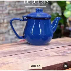 GENERICO - Tetera Te Enlozada Vintage 1litro Azul