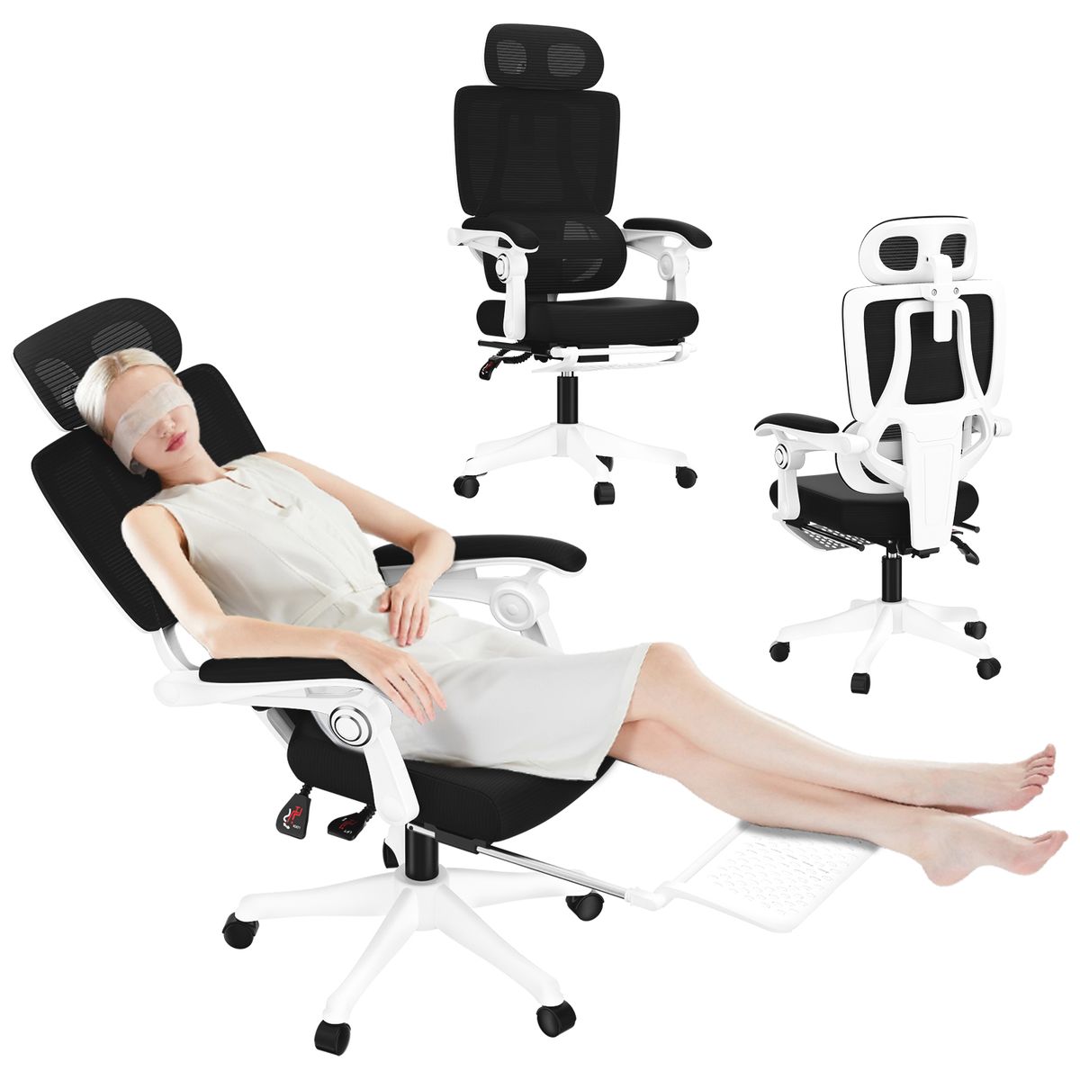 HALMAN - Silla Ergonómica Reclinable 150° negro