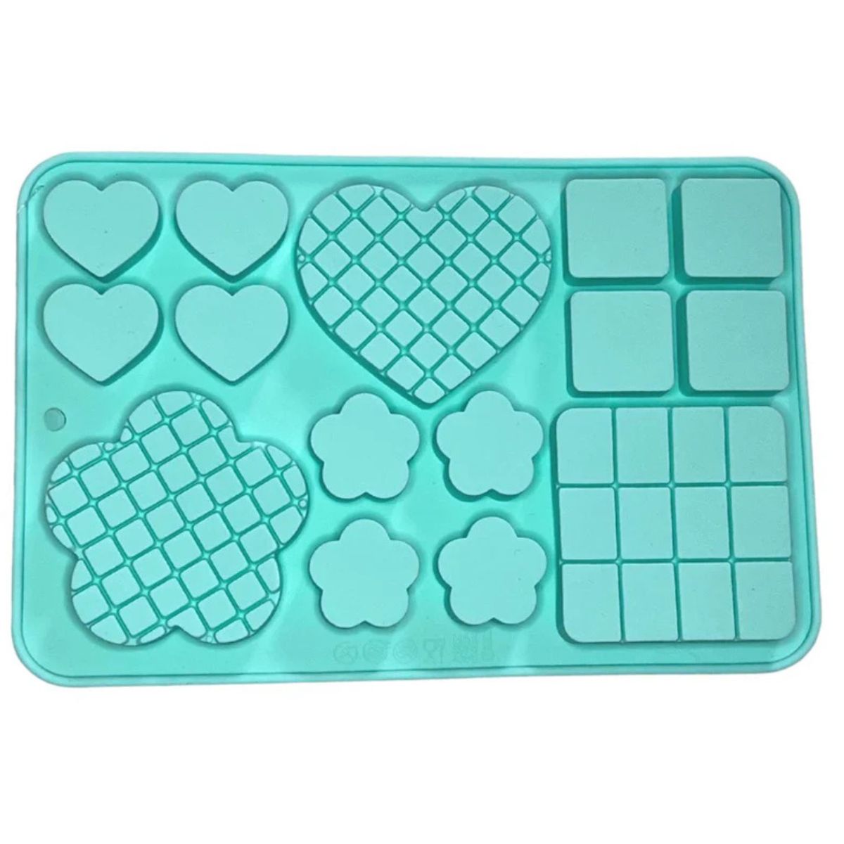 GENERICO - Moldes 15 Espacios Corazón/Flor/Cuadrado