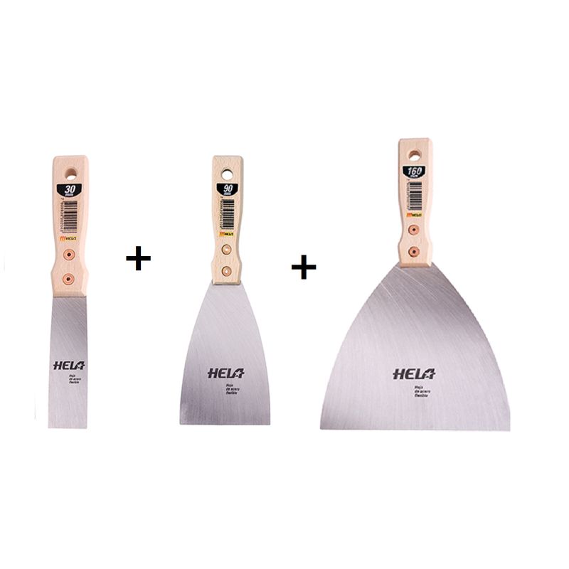GENERICO - Set De 3 Espátulas  Marca Hela , Ancho 30 , 90 Y 160 Mm