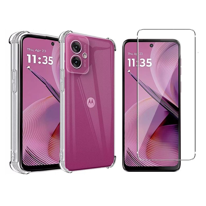 GENERICO - Carcasa Antishock Transparente Para Moto G55 5g + Lamina Completa