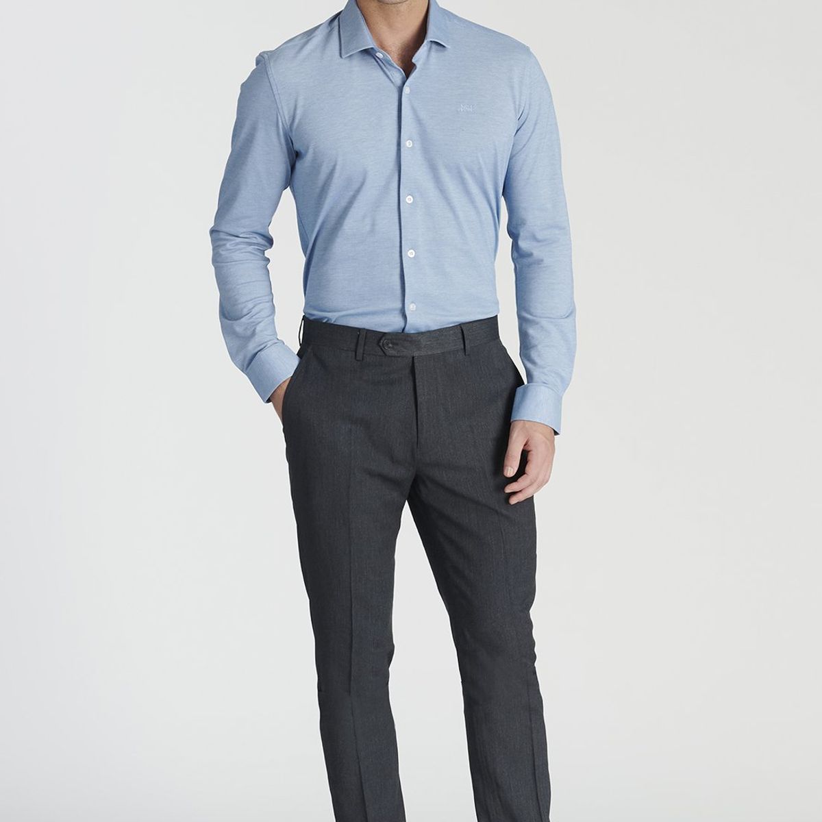 NEW MAN - Pantalón Cierto Business Gris Newman