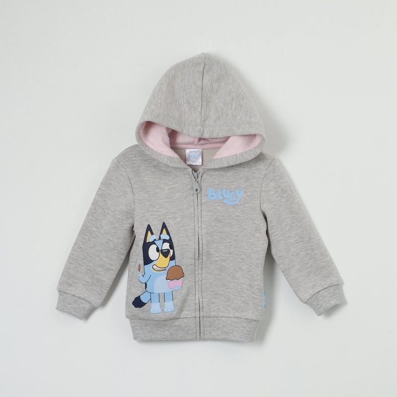 BLUEY - Poleron Niña Just Gris Mel Bluey