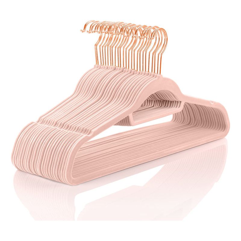 GENERICO - 10Pcs Rosa Perchas Antideslizantes De Terciopelo Para Hogar