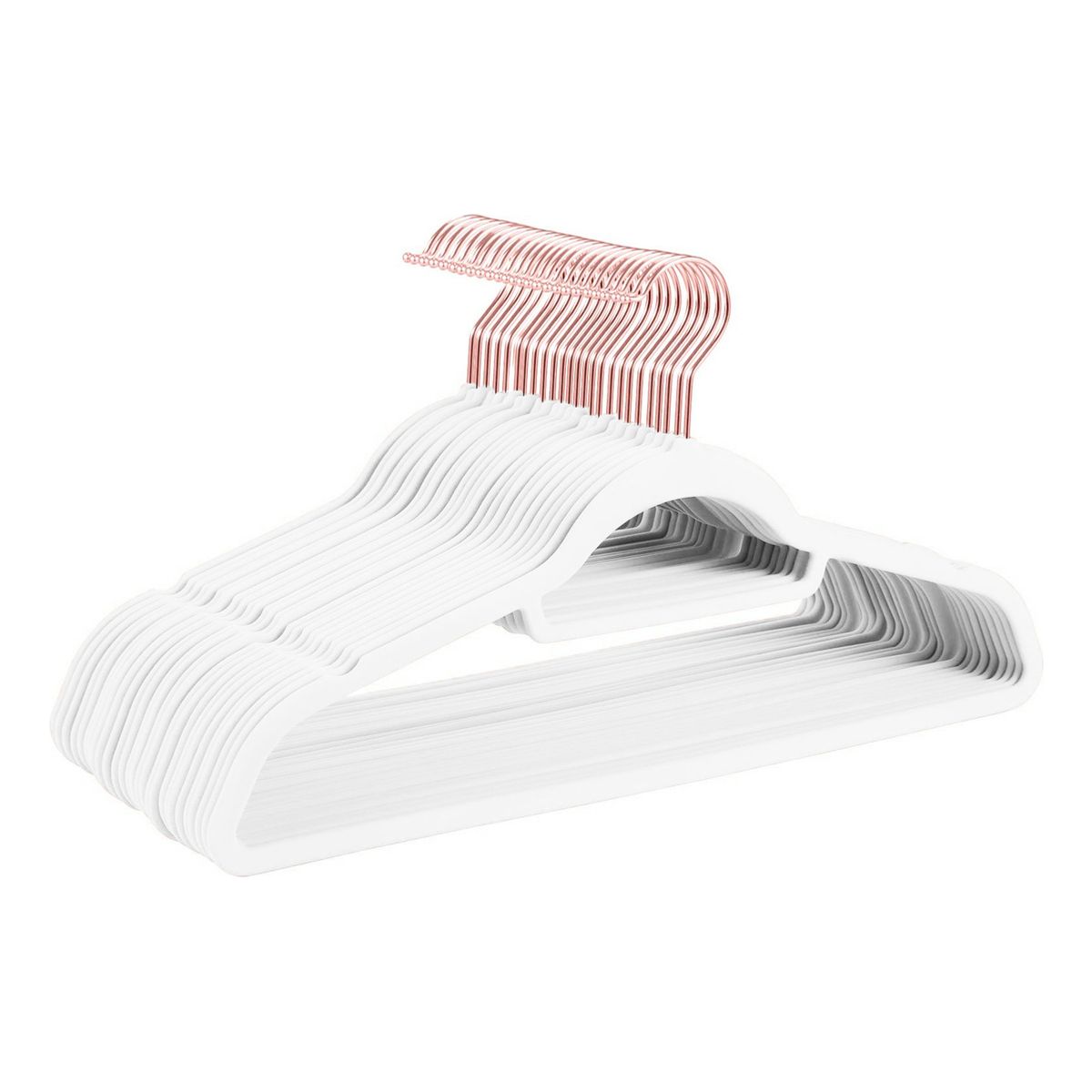 GENERICO - 10Pcs Blanco Perchas Antideslizantes De Terciopelo Para Hogar