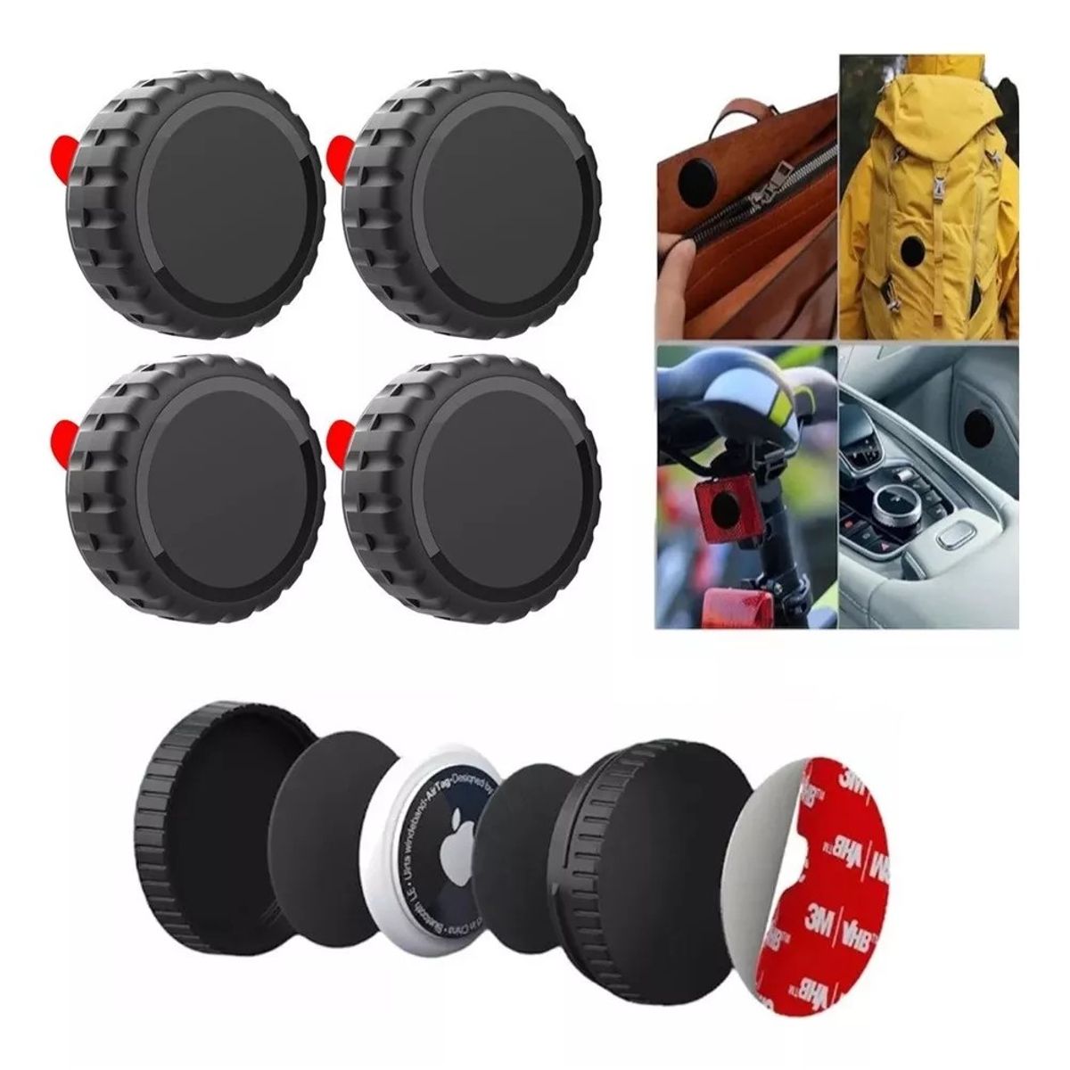 MUNDO MAGIA - 4pcs Fundas Para Airtag Resistente Con Adhesivo
