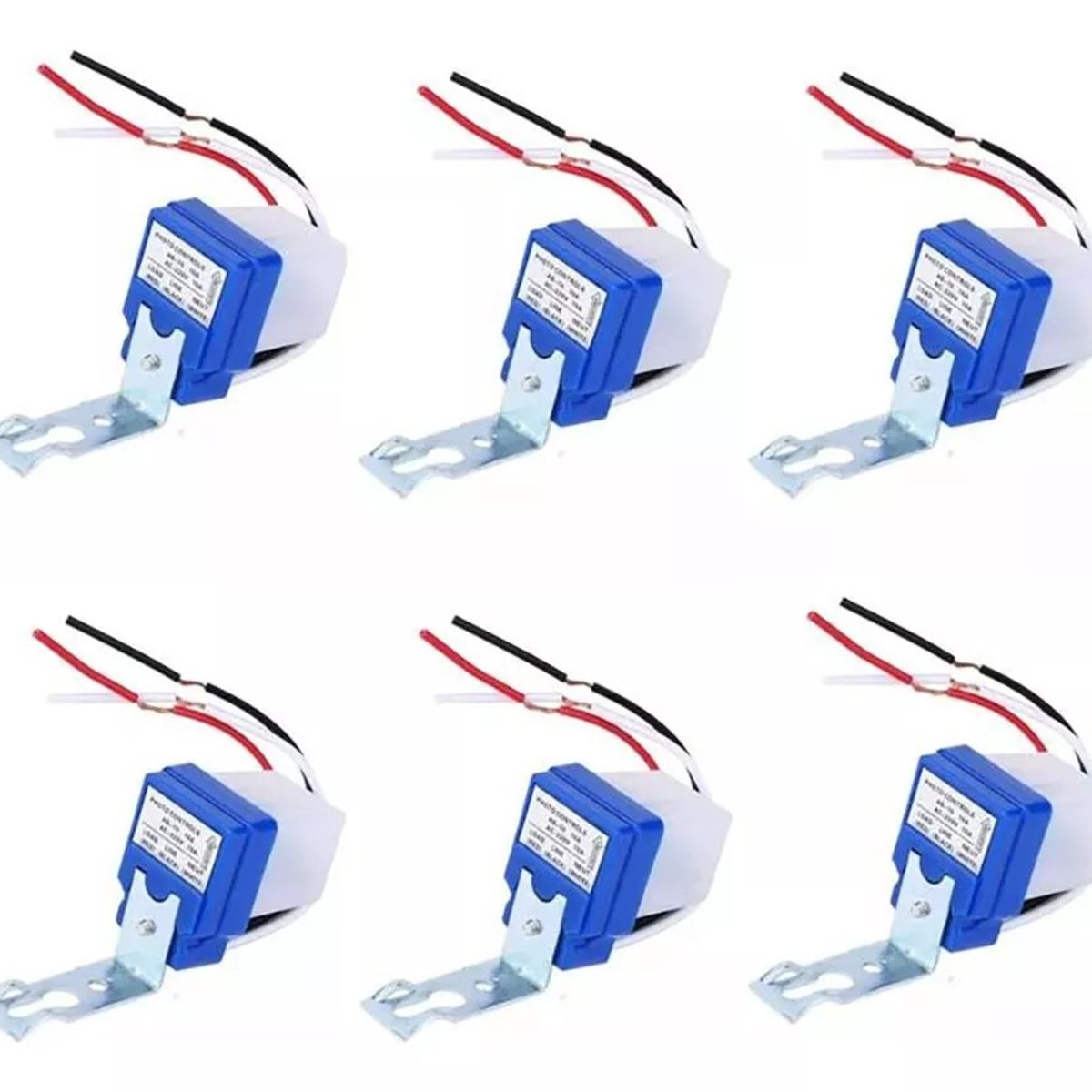 MUNDO MAGIA - Pack 6 Fotocelda Sensor Luz Encendido Focos Lampara 220v 10a