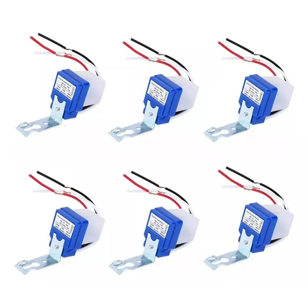 MUNDO MAGIA - Pack 6 Fotocelda Sensor Luz Encendido Focos Lampara 220v 10a