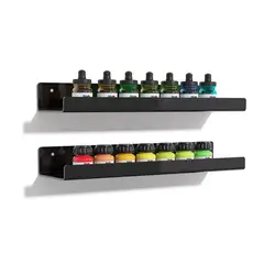 GENERICO - Negro Estantes Flotantes Pared Acrílico Baño Cocina 2pcs