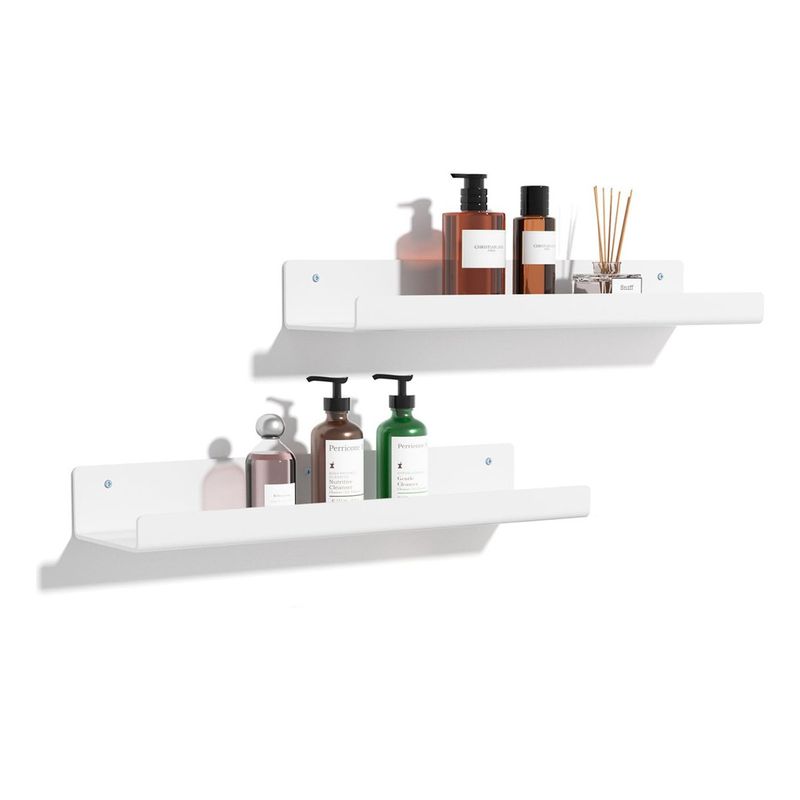 GENERICO - Blanco Estantes Flotantes Pared Acrílico Baño Cocina 2pcs
