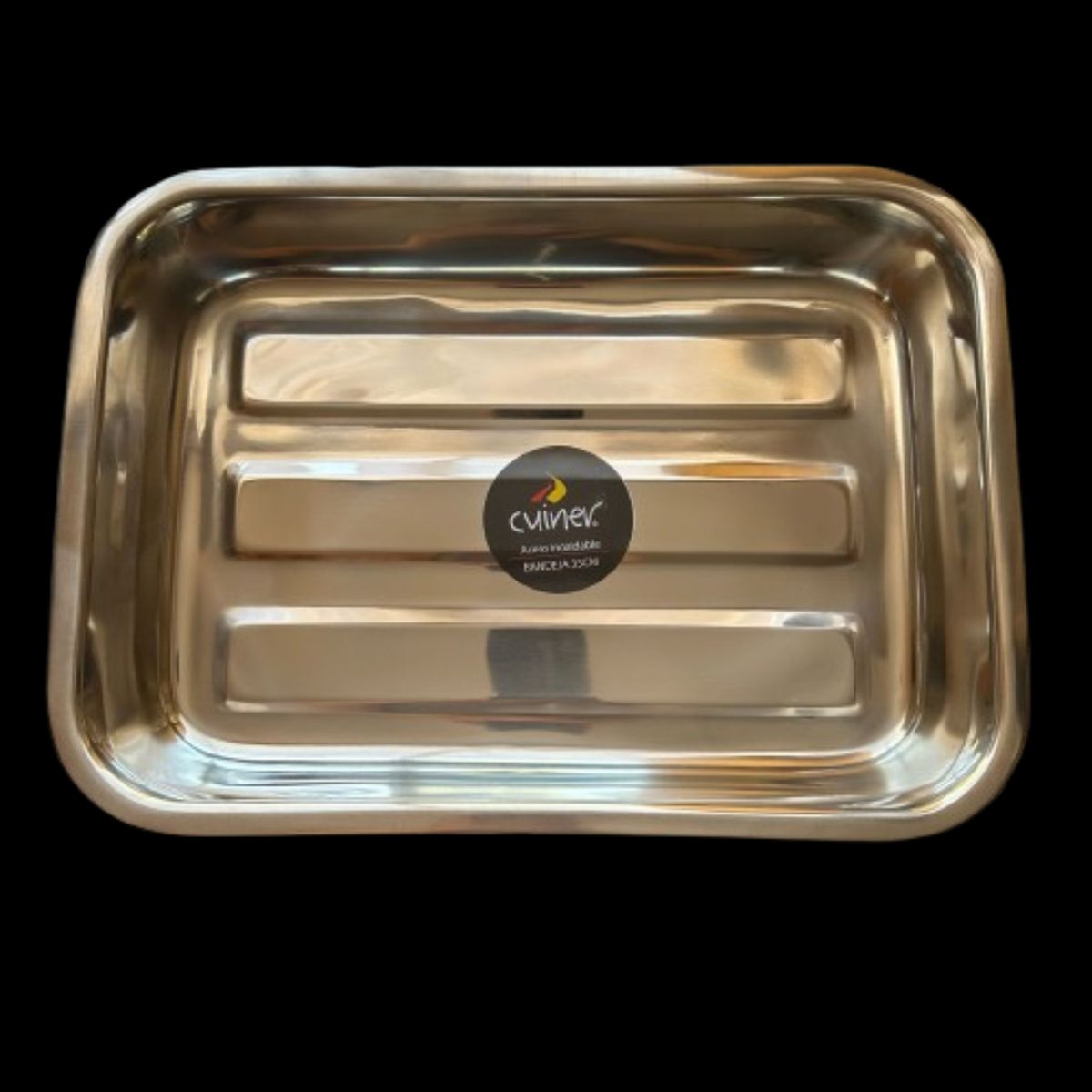 GENERICO - Fuente Rectangular Con Azas Acero Inoxidable Cuiner 30cm