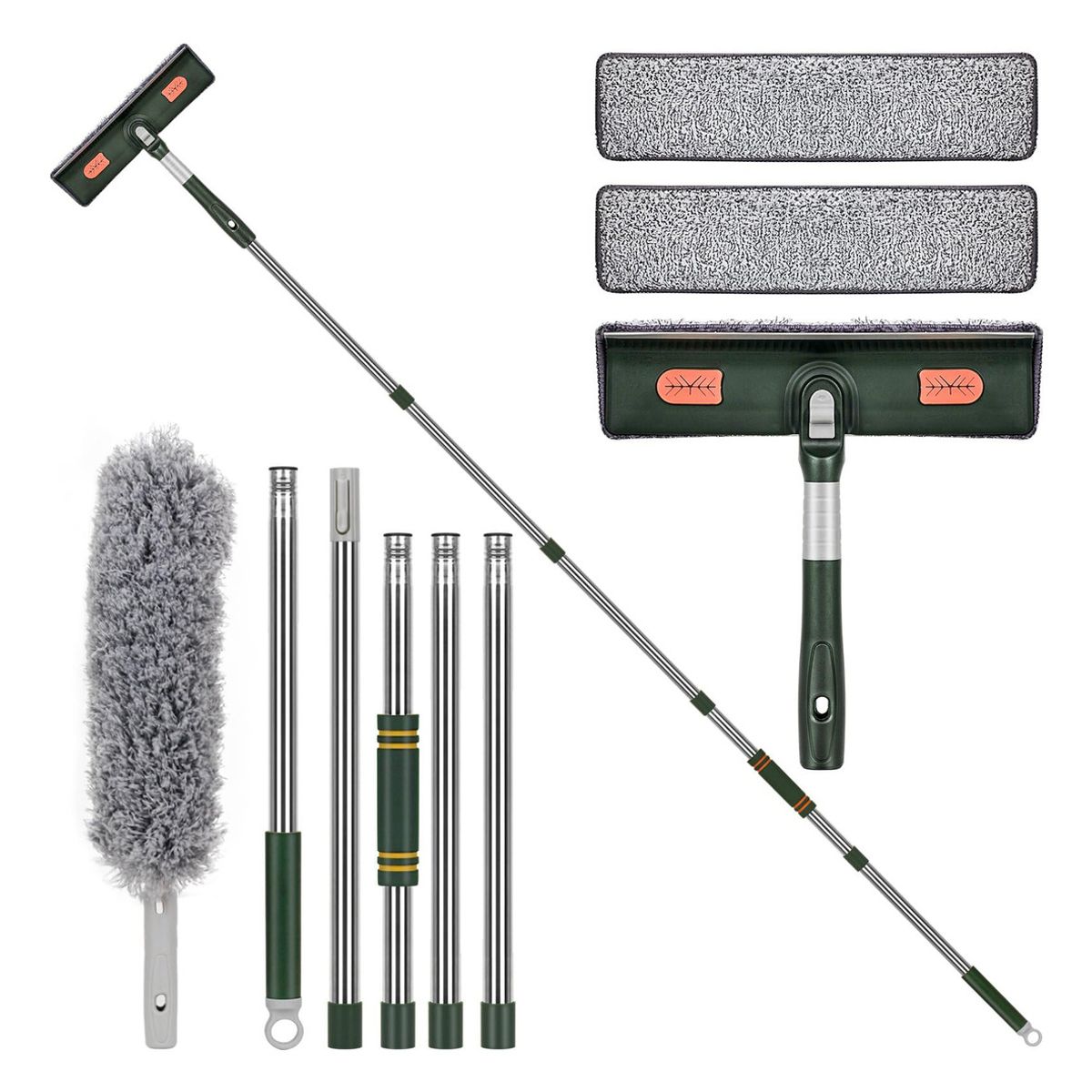 GENERICO - 2 En 1 Escobilla De Ventana Extensible 2m Para Vidrio Suelo