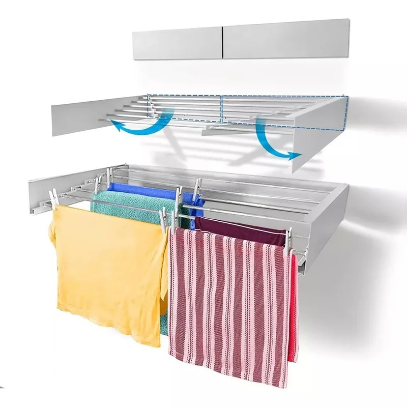 MUNDO MAGIA - Tendedero De Ropa Plegable Retráctil De Pared 80cm