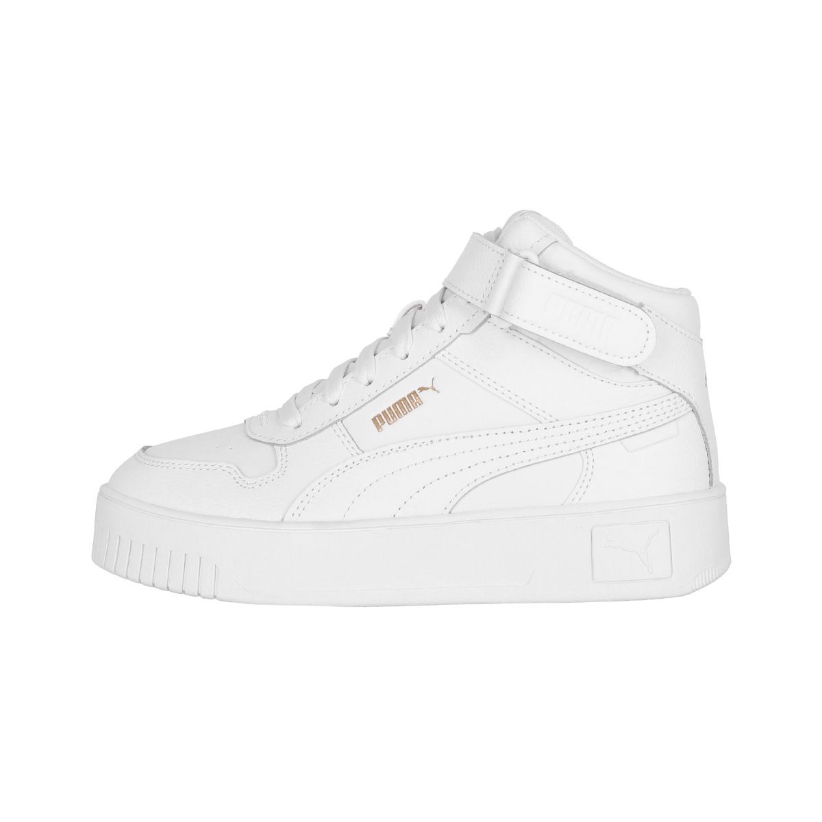 PUMA - Zapatilla Puma Carina Street Mid Mujer White/Gold