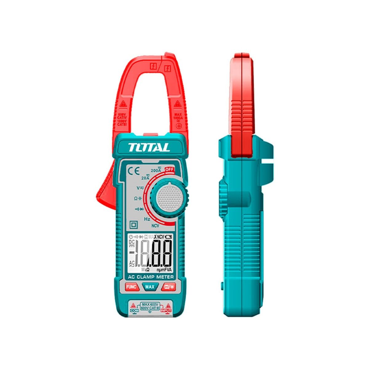 TOTAL TOOLS - Pinza Amperimétrica  DC/AC 400A 4000 Conteos TOTAL