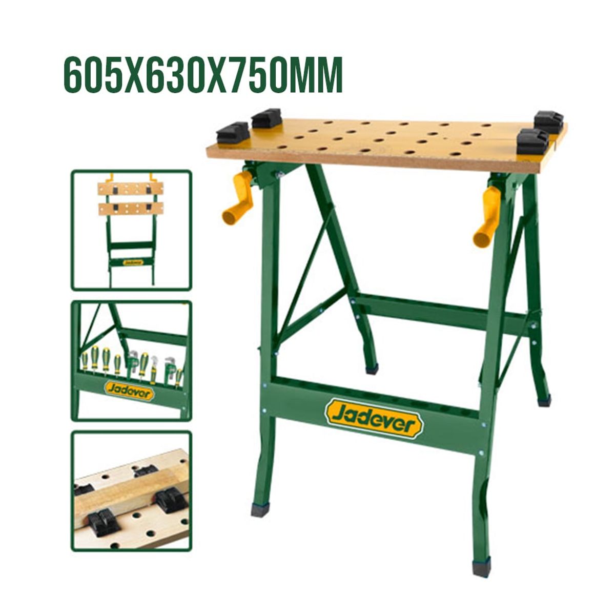 JADEVER - Mesa Banco de Trabajo Plegable 605x630x750mm JADEVER