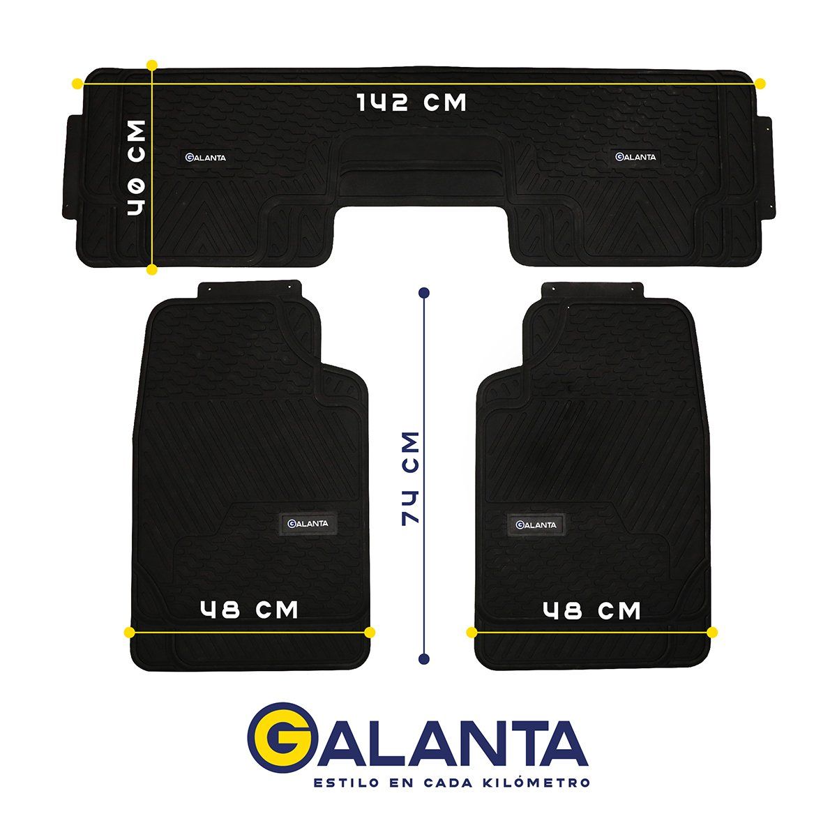 GALANTA - Piso de Goma Auto Suv 3 Alfombra Galanta Universal Ajustable