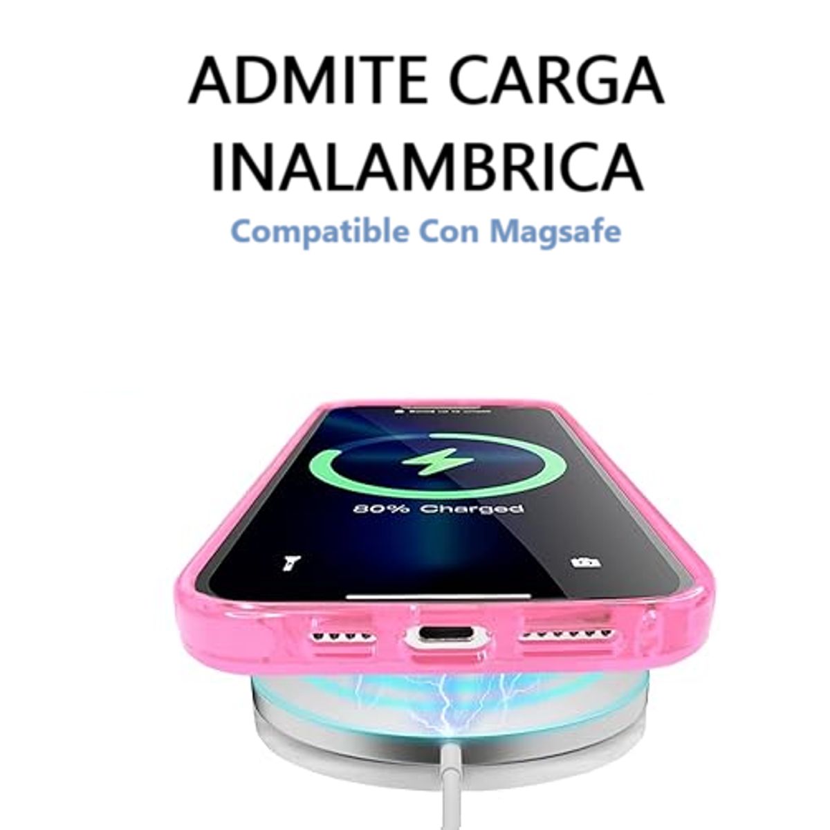 GENERICO - Carcasa Neon Con Lentes Para iPhone 14 Pro Max Rosado