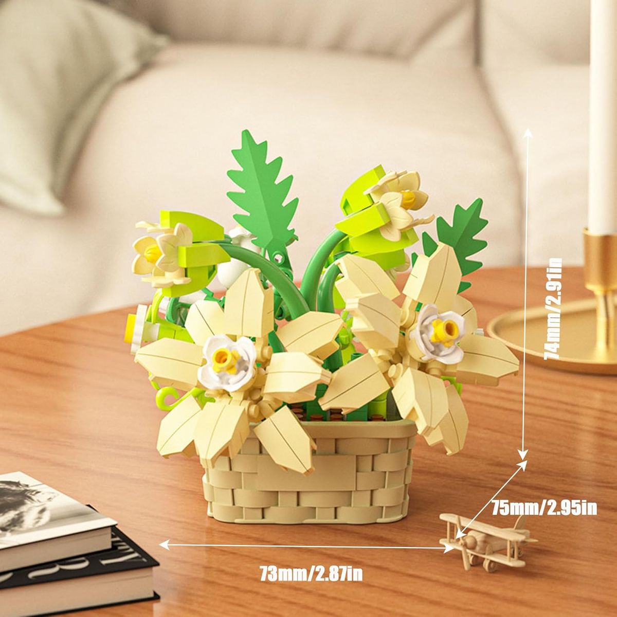 AZULAMAR - Bloques De Cesta De Flores Bonsai Planta Regalo Juguete