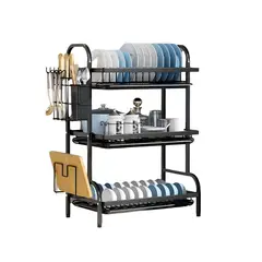 GENERICO - ESCURRIDOR DE PLATOS 3 NIVELES ESTANTE ORGANIZADOR FIRME