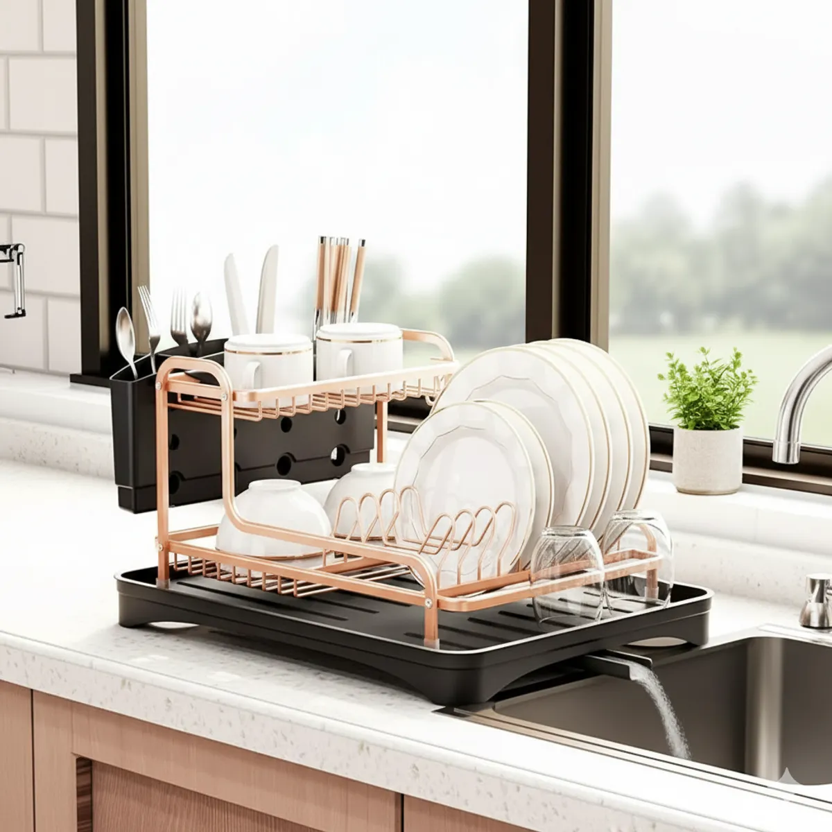 MP - Lujoso Secaplatos De Aluminio Antioxidante 2 Niveles