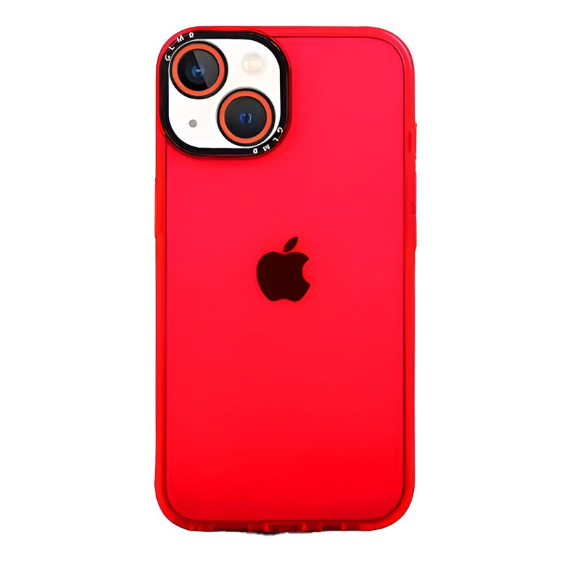 GENERICO - Carcasa Neon Con Lentes Para iPhone 14 Rojo