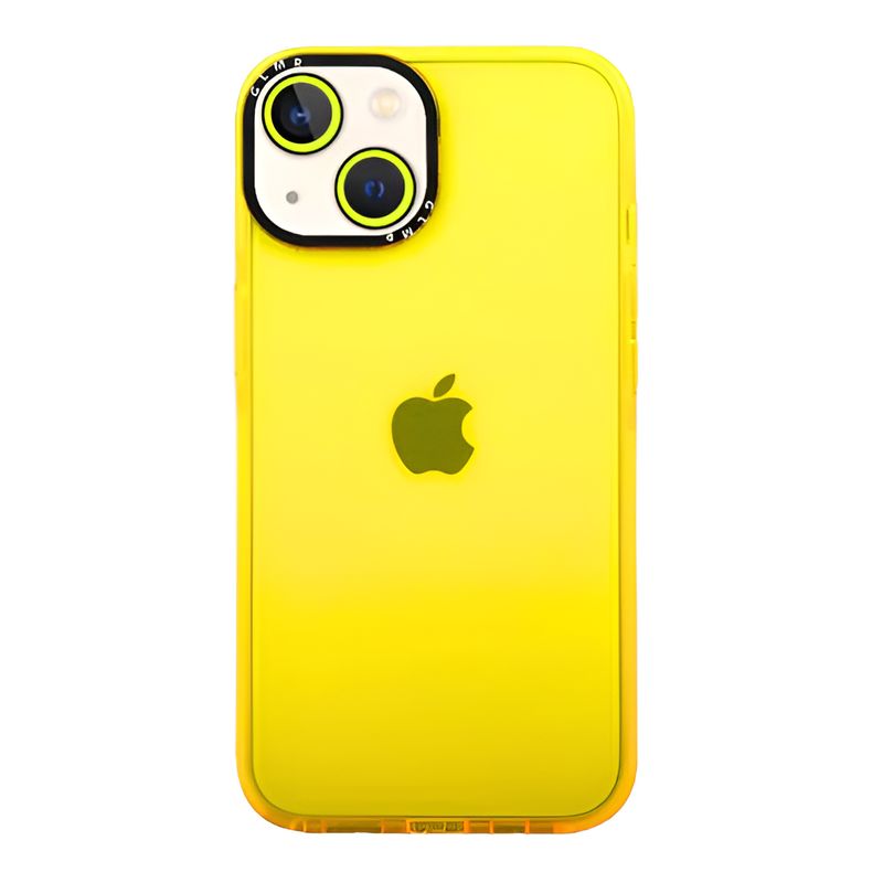 GENERICO - Carcasa Neon Con Lentes Para iPhone 13 / Amarillo