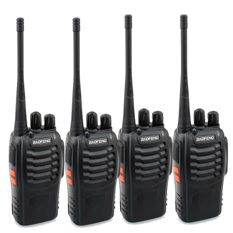 BAOFENG - PACK 4 RADIOS TRANSMISOR WALKIE TALKIE 16 CANALES COLOR NEGRO