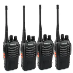 BAOFENG - PACK 4 RADIOS TRANSMISOR WALKIE TALKIE 16 CANALES COLOR NEGRO