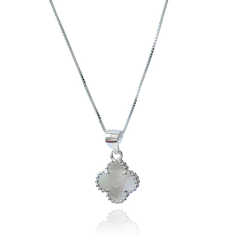ANDREA COGGIOLA JOYAS - Collar Trébol Nácar Plata Fina 925