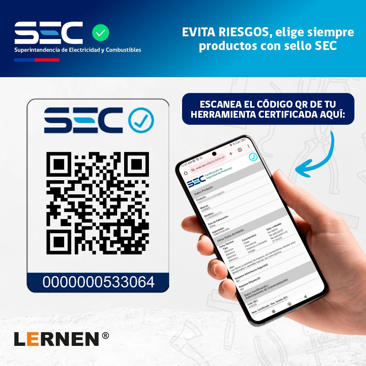 LERNEN - Tijera Podadora Inalámbrica Lernen con 2 baterías y maletín