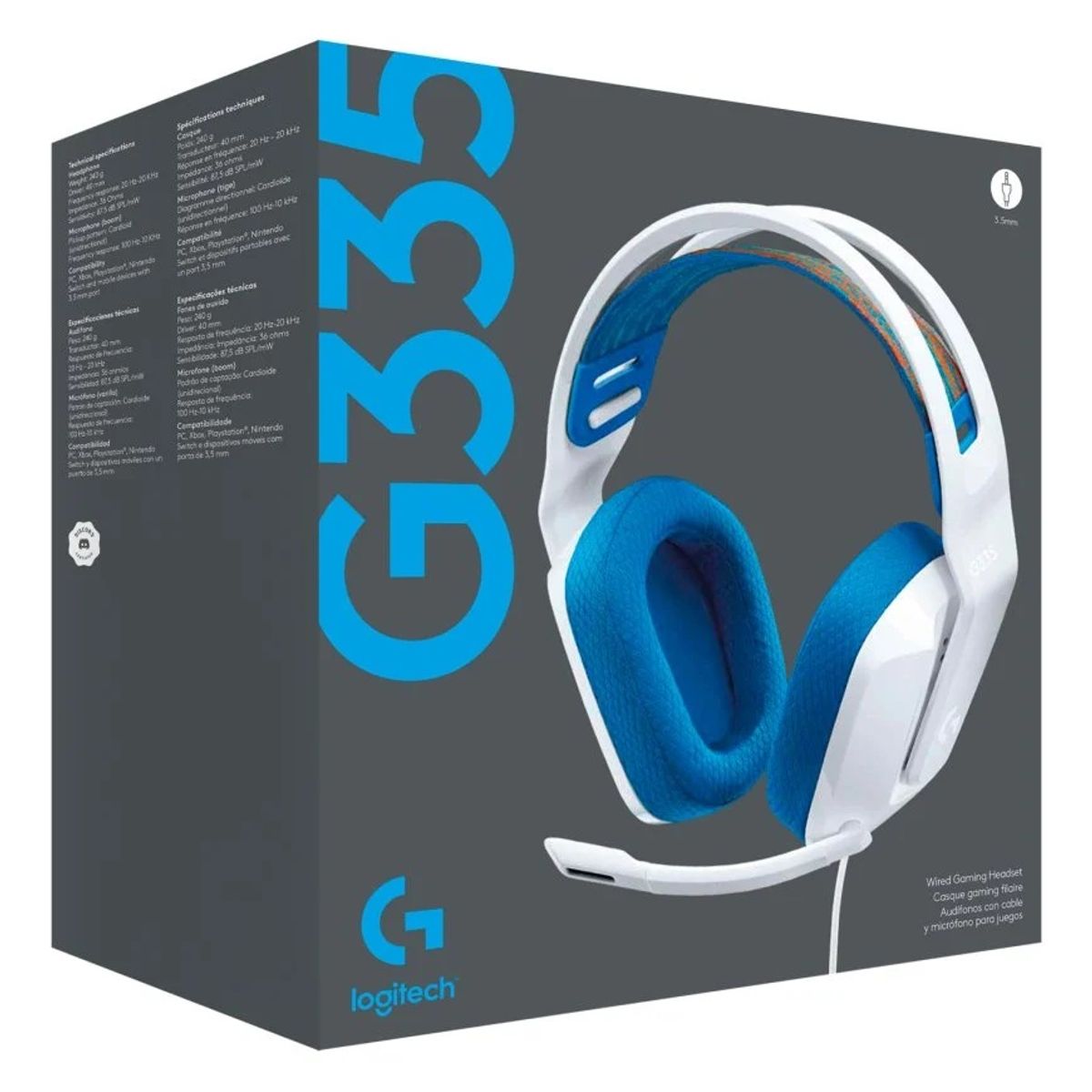 LOGITECH - Audífonos Gamer Logitech G335 Multiplataforma Blanco