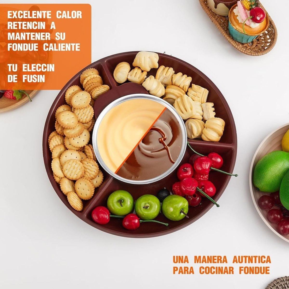 MUNDO MAGIA - Fundidor De Fondue De Chocolate Bandeja Extraíble For Servir