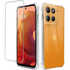 GENERICO - Carcasa Antishock Transparente Para Moto G15 + Lamina Completa