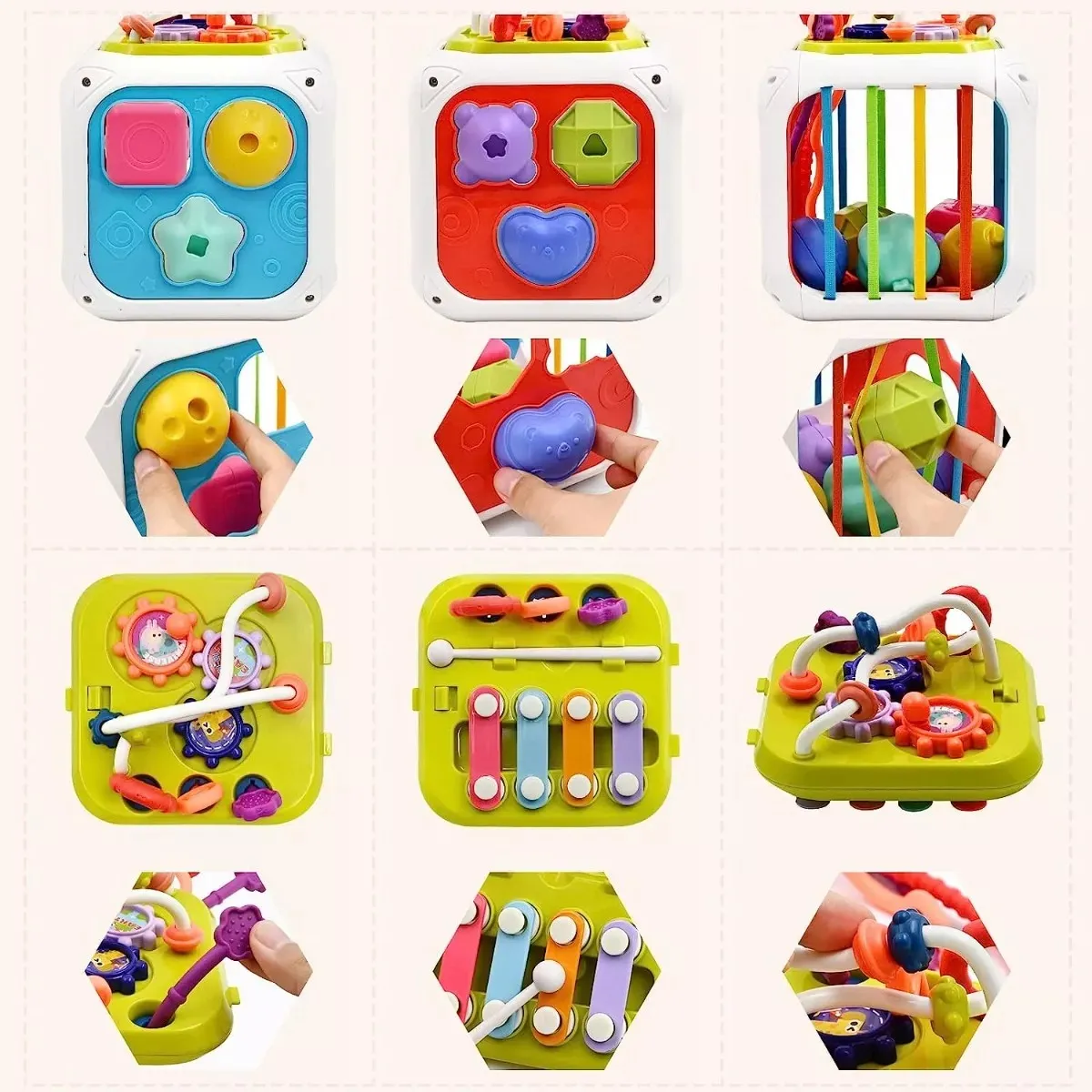 GENERICO - Juego De Enseñanza Para Bebés Con Cubo De Actividades 7 En 1