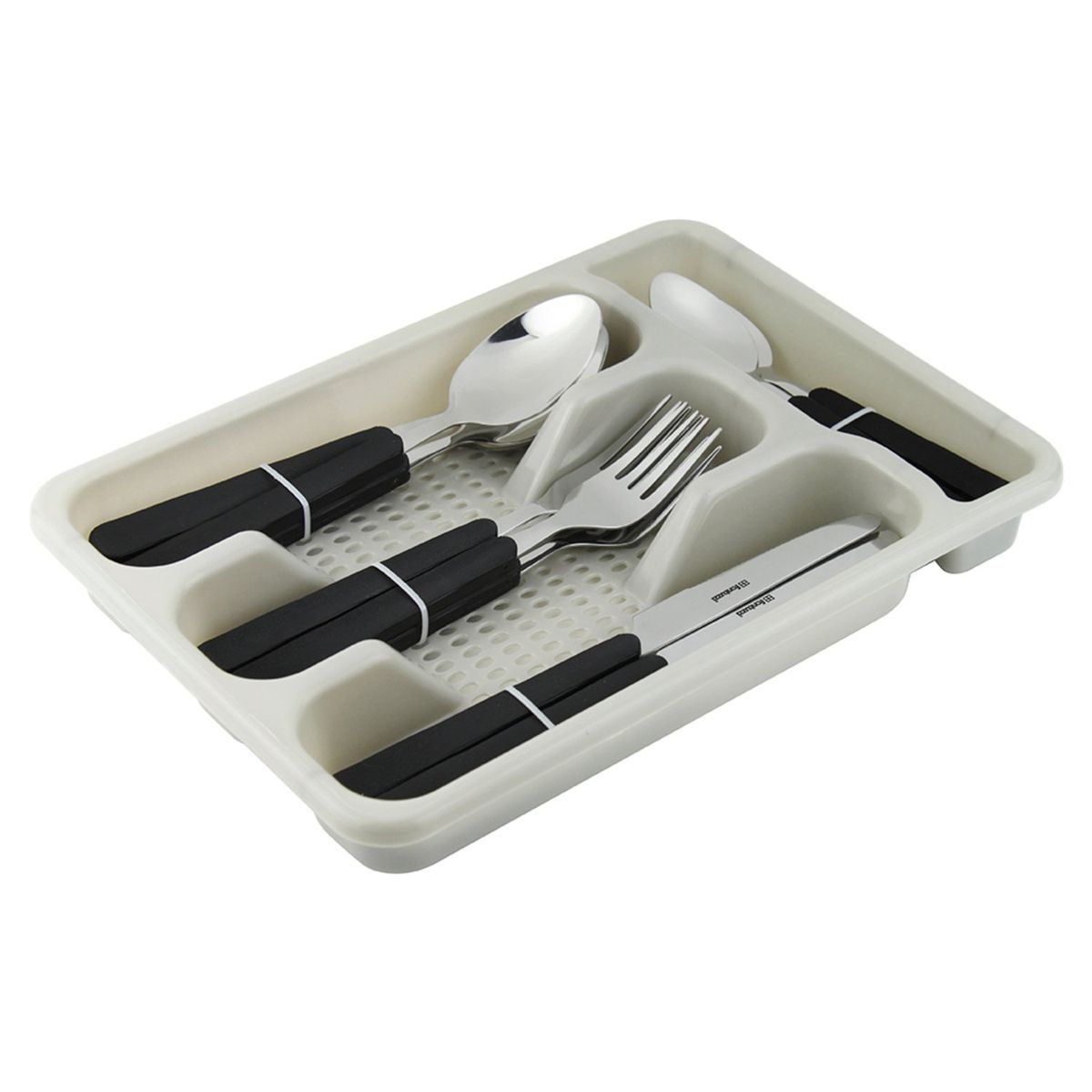 FANTUZZI - Cubertería de Acero Inoxidable Roma 16 Piezas con bandeja