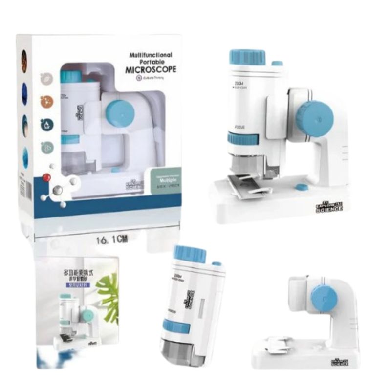 GENERICO - Miniscopio - Microscopio portatil para niños - Celeste