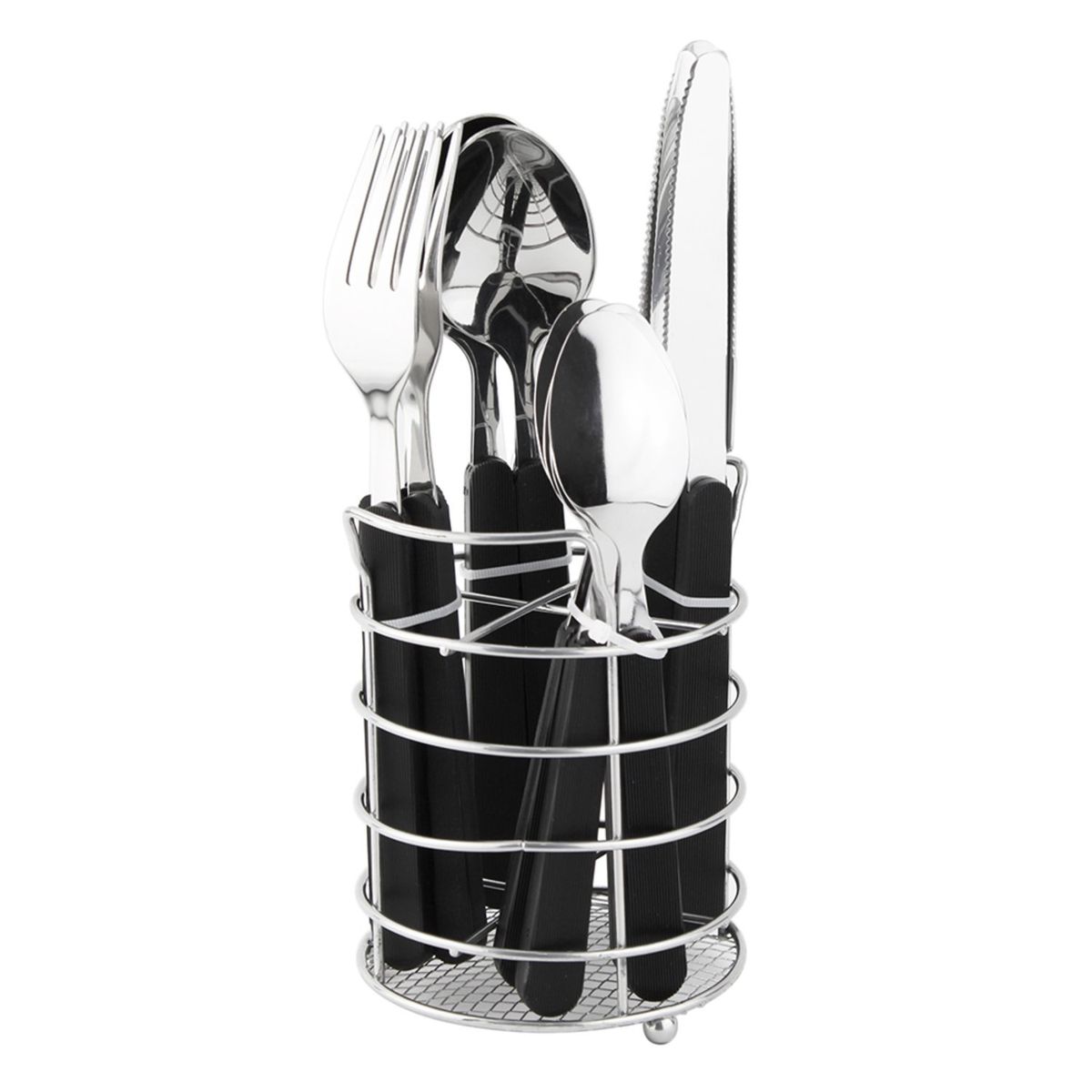 FANTUZZI - Cubertería de Acero Inoxidable Venecia 16 Piezas con escurridor