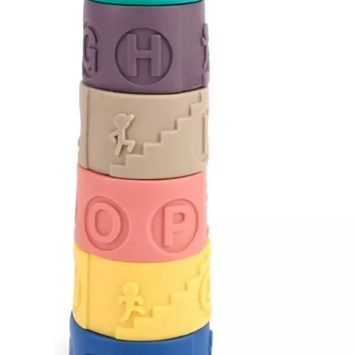 GENERICO - Torre Apilable De Goma Bebe Encastre Letras X6