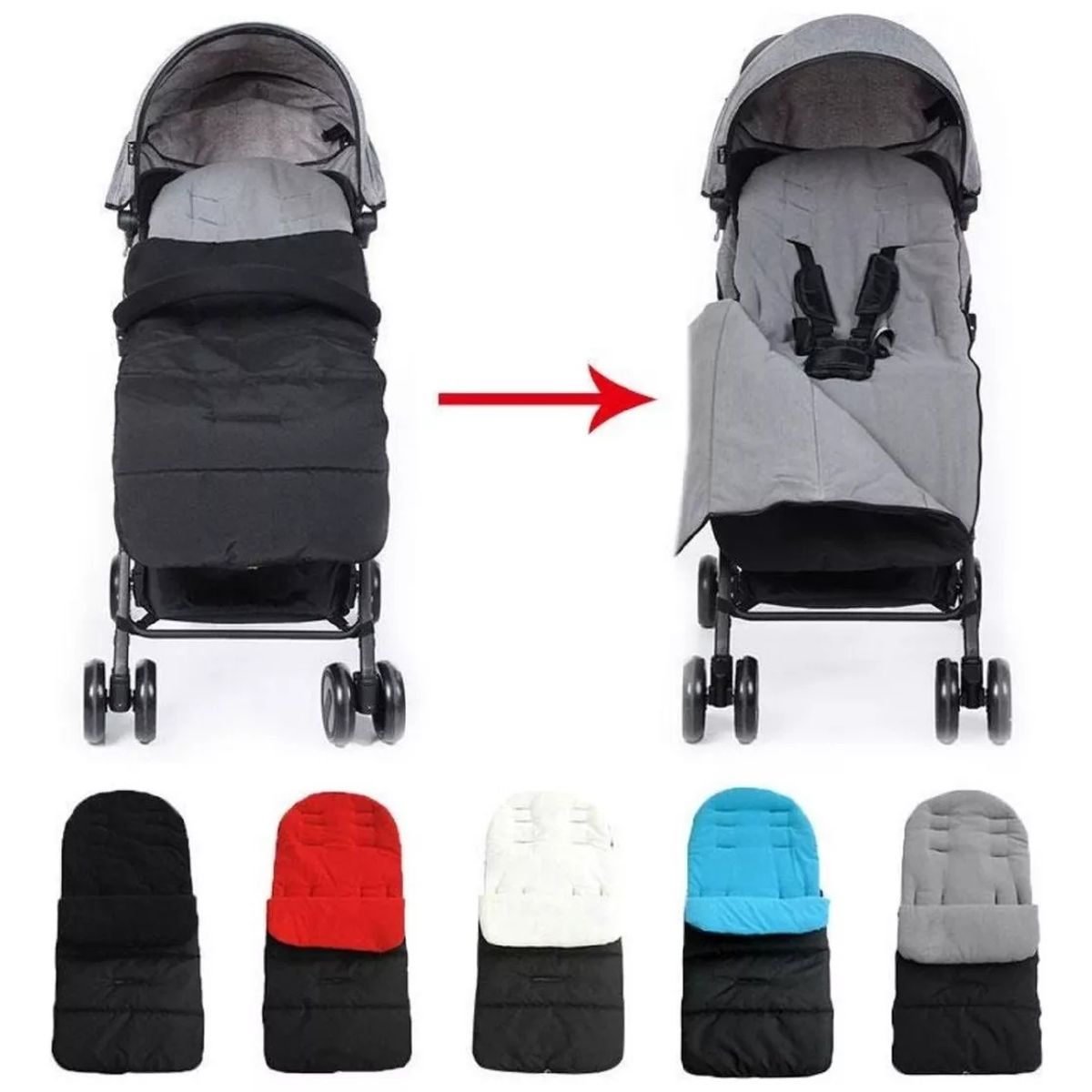 GENERICO - Saco Para Coche Bebé Impermeable Con Forro Polar Térmico