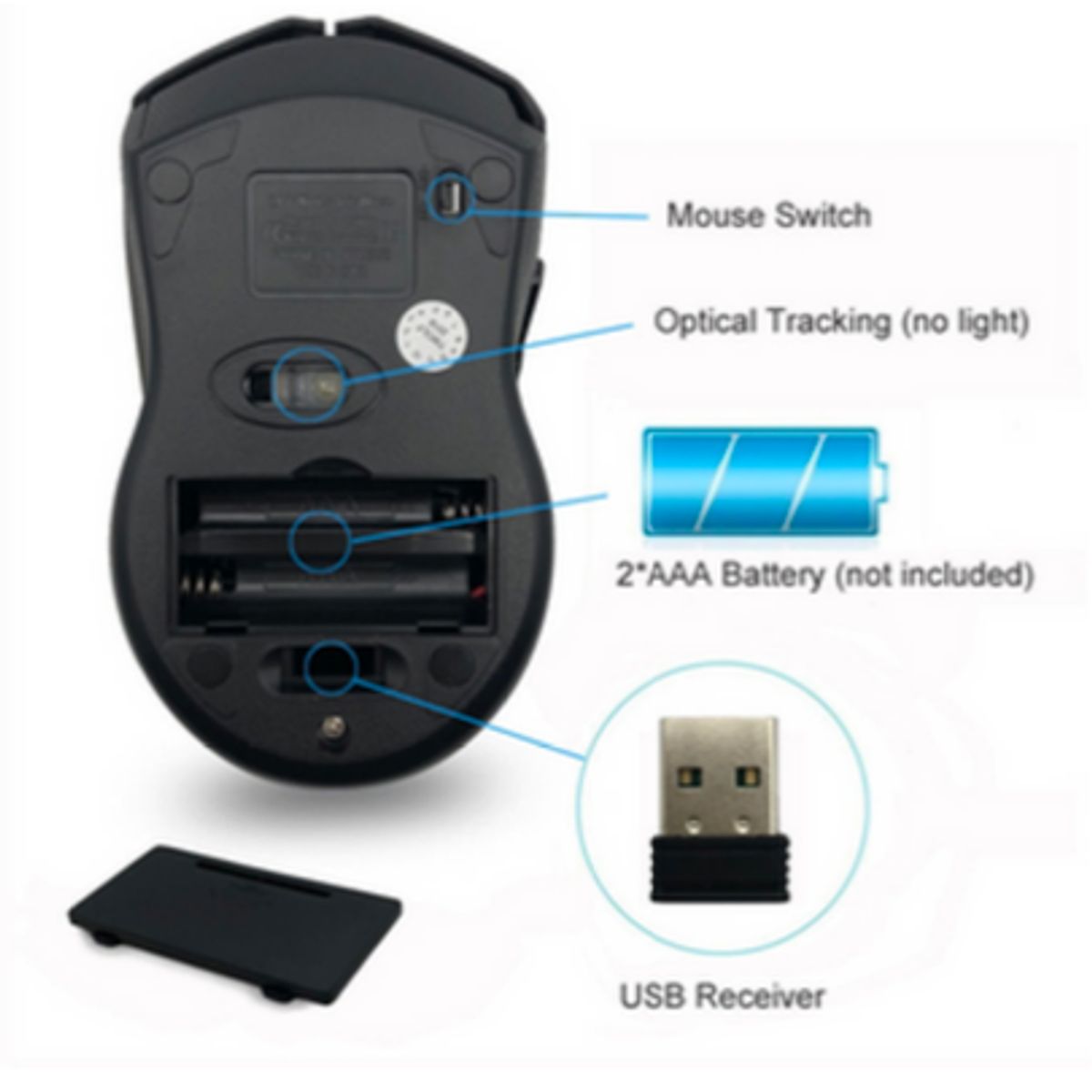 GENERICO - Mouse Inalámbrico T-WOLF Q5