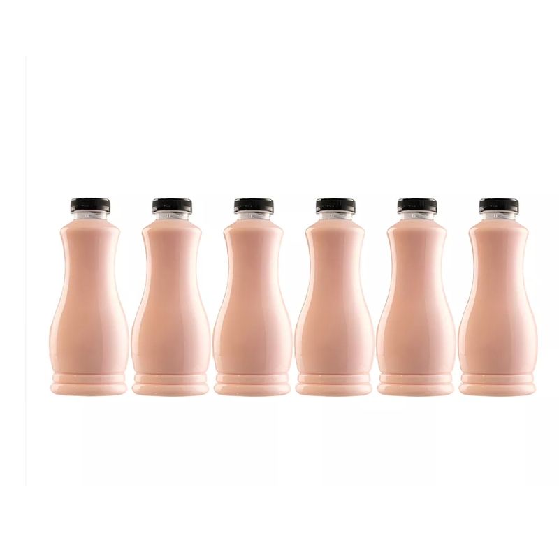 GENERICO - Pack 6 Botellas Plasticas Transparentes Botella C/tapa 800ml