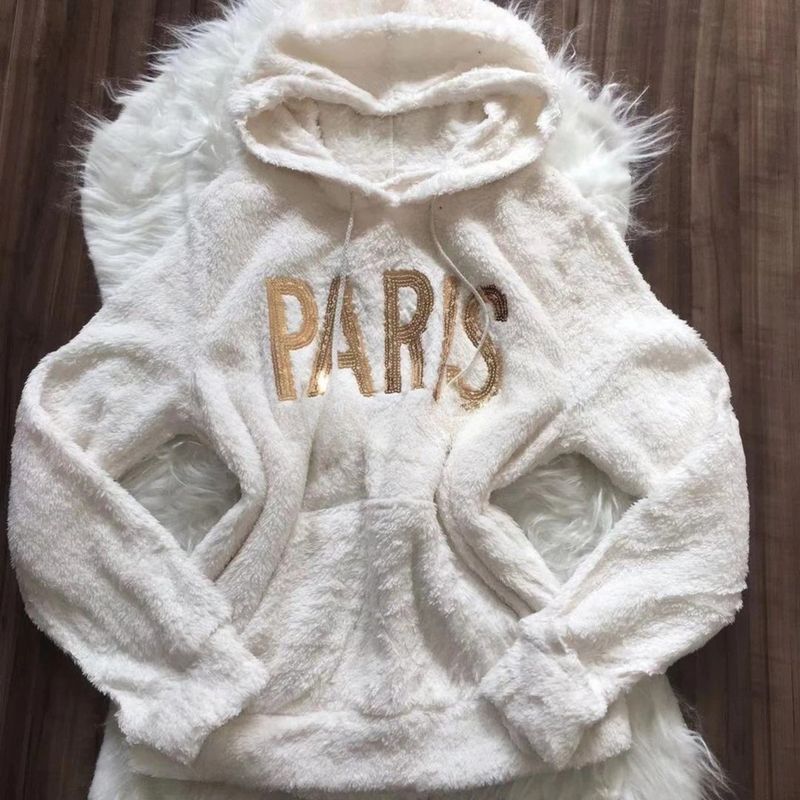 MPROPIA - Polerón Peludo Mujer Corderito Invierno Diseño Paris 1751
